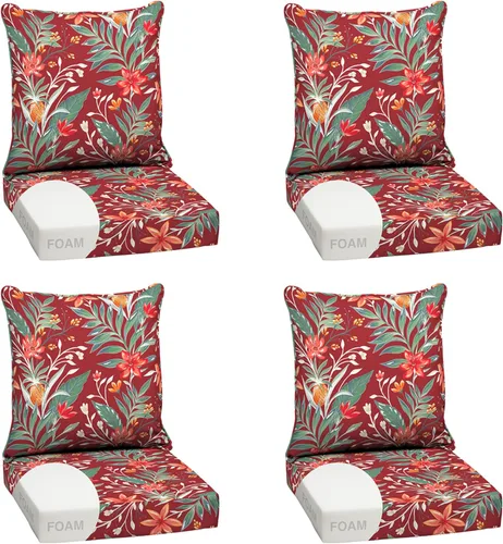 Miniatura 84 de Arden Outdoor Deep Seat Cushion Set, 24 x 24 pulgadas, Cojín para patio resistente al clima, a la lluvia y a la decoloración para silla, sofá y sofá