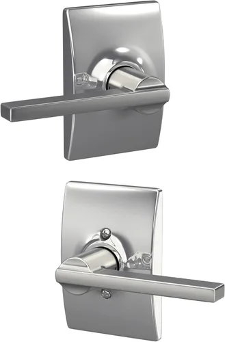Miniatura 31 de Schlage F10 LAT 626 CEN Latitude - Manilla de puerta con moldura Century, cerradura de paso para pasillo y armario, cromo satinado