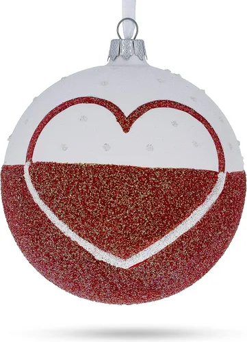 Miniatura 5 de Bandera de Polonia bola de cristal adorno de Navidad 4 pulgadas