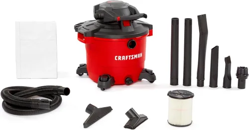 Miniatura 10 de CRAFTSMAN CMXEVBE17606 Aspiradora en seco y húmedo de 12 galones 6.0 HP con soplador de hojas desmontable, aspiradora portátil para tienda húmeda