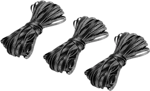 uxcell Cordón de cuero, 3.28 yardas, 0.118 in, tira de cuerda trenzada de poliuretano plana para bolso, bolso, cordones de zapatos, manualidades,