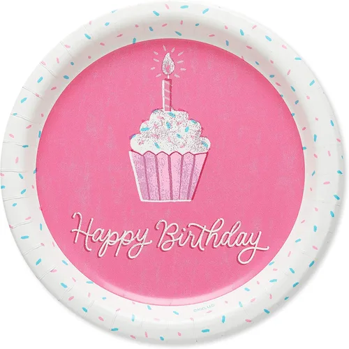 American Greetings Suministros de fiesta de unicornio, platos de postre de papel (40 unidades)