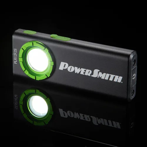 Miniatura 2 de PowerSmith Linterna EDC recargable, banco de energía de 1200 lúmenes linterna plana delgada con carcasa de metal, clip de bolsillo magnético, cable