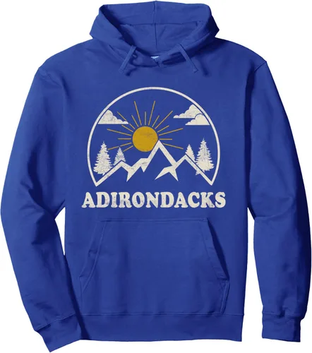 Miniatura 3 de Adirondack New York - Sudadera con capucha para senderismo y montañas estilo vintage, Negro, S