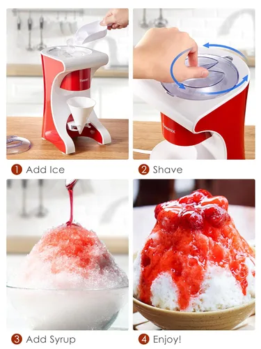 Miniatura 3 de Máquina de hielo afeitado para cono de nieve, máquina de granizado Reemix para cono de nieve, bolas de nieve, cócteles congelados y más, fácil