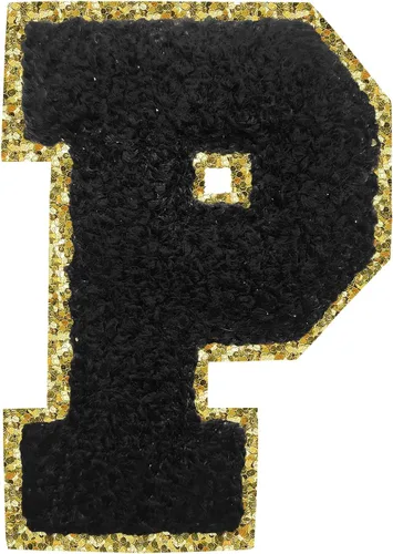 Miniatura 72 de Parches de letras termo-adhesivas de felpilla para chaquetas, parches de letras universitarias con brillantina para planchar en la letra azul A