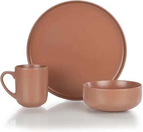 Miniatura 7 de Everything Kitchens Colección moderna de vajilla plana (Indio, juego de vajilla de 12 piezas)
