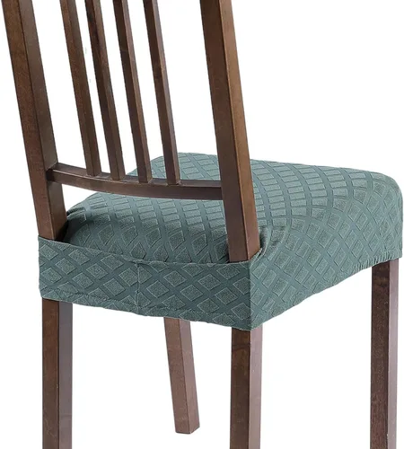 Miniatura 14 de SearchI Juego de 6 Fundas de Asiento para Sillas de Comedor Elásticas, Fundas de Asiento Suave Extraíbles y Lavables para Sillas de Comedor, Flor