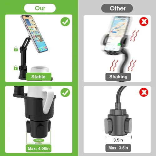 Miniatura 2 de Soporte magnético para portavasos de automóvil para MagSafe, paquete de 2 soportes para teléfono celular con expansor de portavasos para portavasos