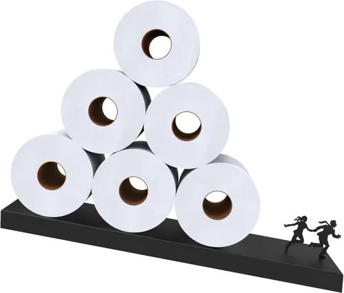 Miniatura 9 de Artori - Estante flotante de papel higiénico – Decoraciones de pared de baño, soporte de papel higiénico de pared inclinado, organizador