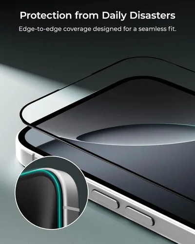 Miniatura 3 de iOttie Terra - Protector de pantalla de vidrio templado para iPhone 16, grado militar, dureza 9H, inastillable, resistente a los arañazos