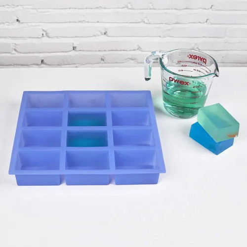 Miniatura 4 de Molde de jabón de silicona rectangular grueso de 4 onzas, molde de jabón de 12 barras para hacer jabón, grueso y duradero con lados planos y líneas