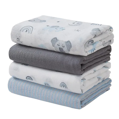 Viviland Mantas de Muselina para Envolver, Envolturas para Niños y Niñas, Mantas de Recepción para Bebés Transpirables y Suaves con la Piel,