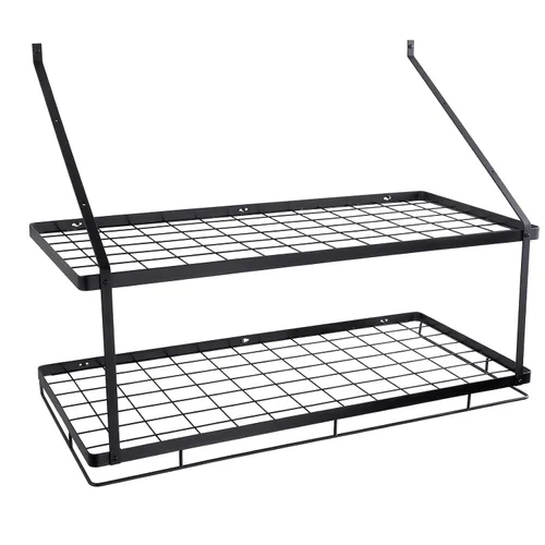 Miniatura 12 de VEVOR Estante para ollas montado en la pared, estante para colgar ollas y sartenes de 30 pulgadas, colgador de ollas y sartenes con 12 ganchos en S