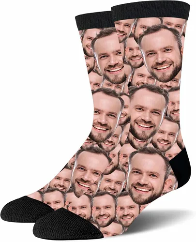 Miniatura 6 de Yofair Calcetines personalizados con foto – Calcetines divertidos personalizados con imagen – Regalos de Navidad personalizados para hombres