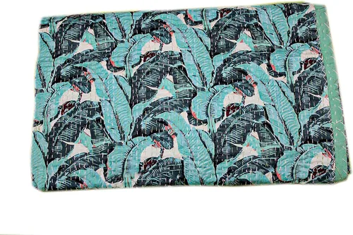 Miniatura 15 de Manta Kantha de retazos bohemios, manta de cama bohemia tamaño King, colcha Kantha con estampado de frutas, funda de cama Kantha hecha a mano Beige