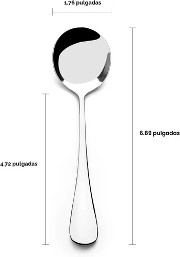 Miniatura 4 de Cucharas de sopa, cubiertos de cuchara al por mayor, juego de cucharas redondas de acero inoxidable de 8