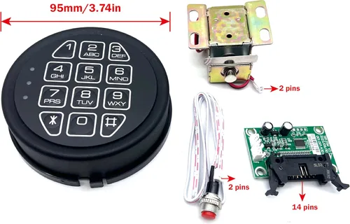 Miniatura 3 de Reemplazo de seguro para armas, cerradura electrónica con teclado negro