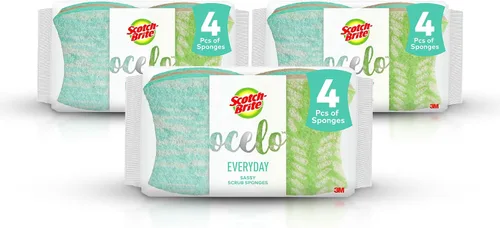Miniatura 5 de Scotch-Brite ocelo - Esponjas de limpieza antiarañazos, diseños surtidos, sin arañazos para utensilios de cocina y platos antiadherentes, uso
