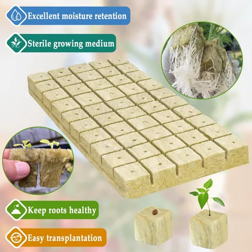 Miniatura 3 de Legigo Cubos de lana de roca de 1 pulgada para hidroponía, cubos de cultivo para plantación de lana de roca para torre hidropónica, jardín, plantas