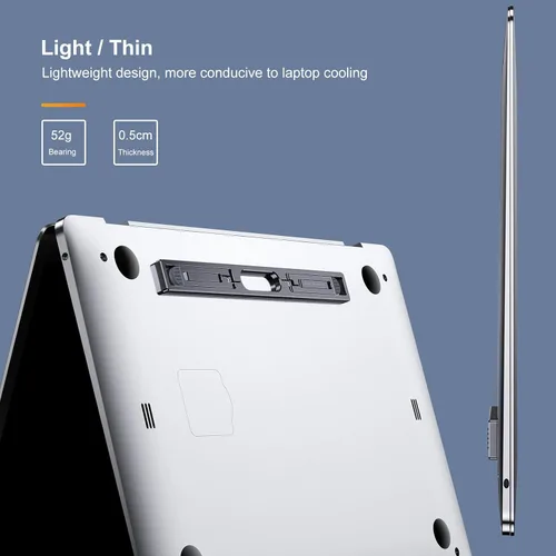 Miniatura 4 de Elevadores de computadora portátil para escritorio, soporte para laptop de 4 alturas ajustables, elevador de teclado, patas ergonómicas para Gris