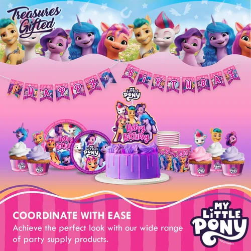 Miniatura 7 de Treasures Gifted Servilletas con licencia oficial de My Little Pony – Paquete de 32 – Suministros para fiesta de cumpleaños de My Little Pony