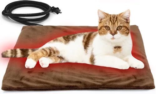 NAMOTEK Almohadilla térmica para mascotas, almohadilla térmica eléctrica segura para perros y gatos, almohadilla de calentamiento interior con