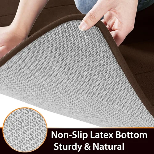 Miniatura 5 de Yimobra Tapete de baño marrón, súper suave, absorbente, de espuma viscoelástica, antideslizante, de secado rápido, lavable a máquina, tapete