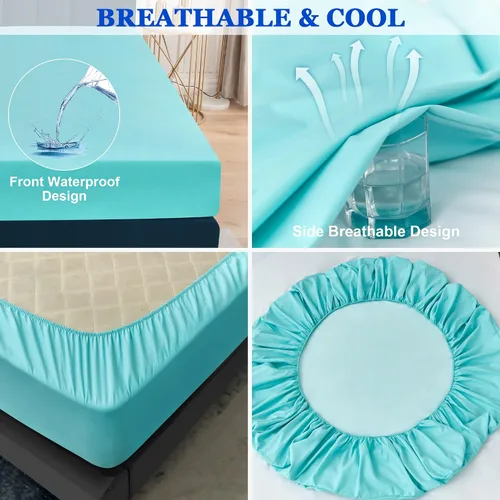Miniatura 5 de Sufdari Protector de colchón impermeable, funda de colchón tamaño individual para cama, bolsillo profundo de 18 pulgadas, protector de colchón