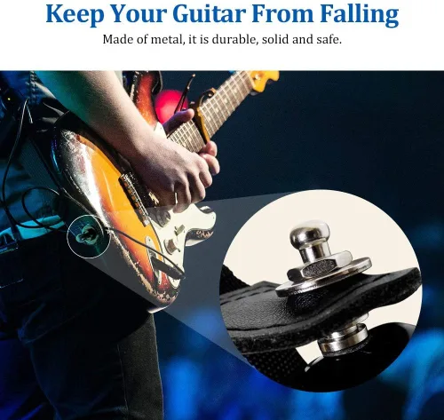 Miniatura 2 de Tbest Guitarra de bloqueo de seguridad, 10 unids/bolsa, correa de guitarra de metal, cerraduras y botones, correas de seguridad de liberación