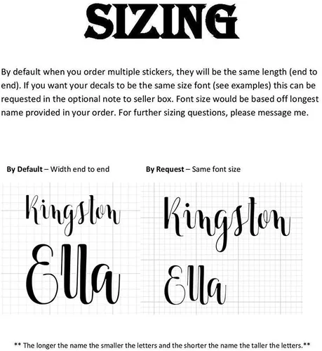 Vinilos con nombre, palabra, frase - Adhesivos DIY personalizables y personalizados - Muchos colores, fuentes, tamaños - Expresión creativa de Shay