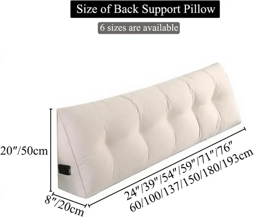 Miniatura 3 de Almohada de Cuña Triangular King para Brecha de Cabecero, Almohadas de Lectura Triangulares para Sentarse en la Cama, Almohada de Cuña para Cabecero