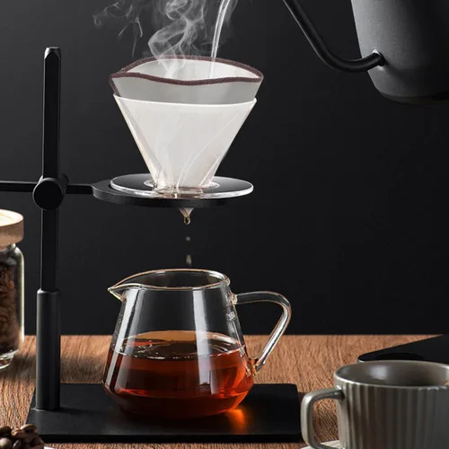 Miniatura 5 de Kichvoe Pantalla de filtro de café de acero inoxidable reutilizable: 1-4 tazas Filtro de cono permanente de malla ultra fina para vertido, expreso