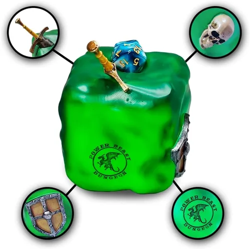 Miniatura 3 de DND Dice Cárcel Gelatinous Cube, Dados Cárcel Prisión, Time Out Gelatinous Cube, Castiga tus dados poliédricos, D&D, Dungeon Master, Dungeons and