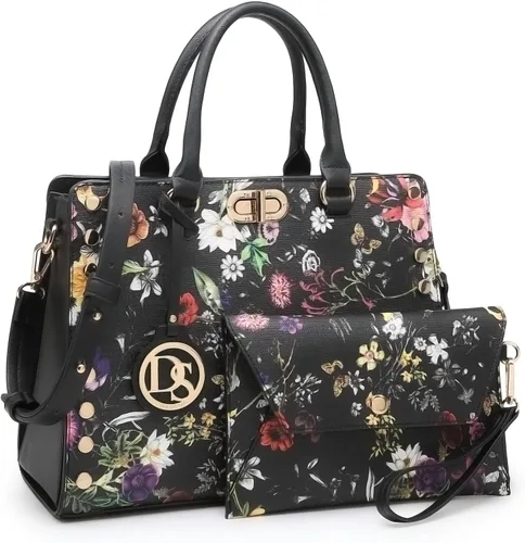 Miniatura 10 de Dasein - Bolso de hombro tipo satchel para mujer, tamaño mediano, con asa superior, bolso de trabajo, con cartera a juego, set de 2 piezas