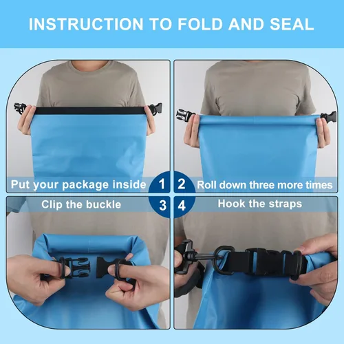 Miniatura 4 de XUKER Bolsa seca impermeable, saco seco flotante de 10 L/20 L, bolsa de almacenamiento para viajes, natación, canotaje, kayak, vela, canoa, rafting