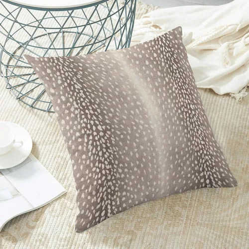 Miniatura 6 de Fundas de Almohada con Estampado de Antílope 16x16 Pulgadas Paquete de 2, Fundas de Almohada Decorativas con Estampado de Piel de Animal Marrón