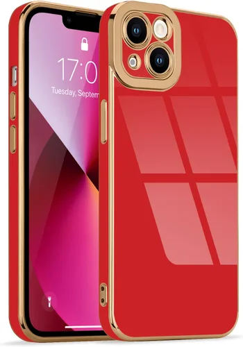 Miniatura 21 de Lafunda Diseñada para iPhone 13 Pro, fundas lujosas con chapado lindo para mujeres y niñas, elegante borde dorado, a prueba de golpes, TPU con funda