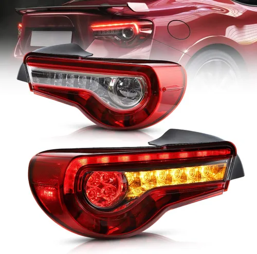 Miniatura 13 de VLAND Luces traseras LED compatibles con Scion Fr-s 2013-2016 Toyota86/Subuaru Brz 2013-2020 con secuencial ámbar, conjunto de lámpara trasera LED