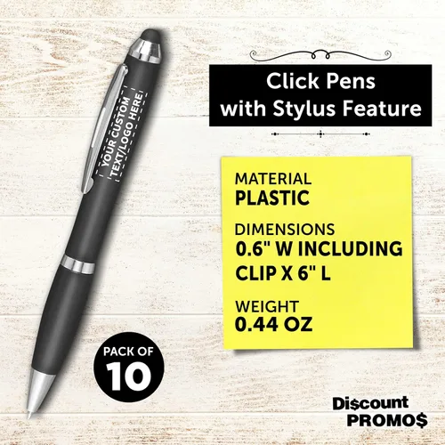 Miniatura 4 de DISCOUNT PROMOS - Juego de 10 lápices ópticos personalizados, de plástico con tinta negra, ideal para oficina, negocios, ferias comerciales