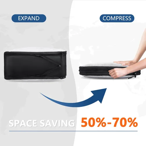 Miniatura 3 de U+U Large Compression Packing Cubes for Travel, Double-Sided Compression Suitcase Organizer Bag, Expandable Travel Accessories for Separate Clean