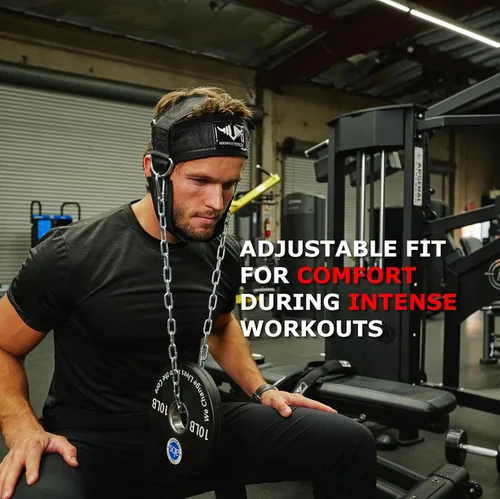 Miniatura 3 de Vikingstrength Arnés de cuello acolchado para entrenamiento de fuerza, calidad premium para rizos de cuello y entrenamiento. Ejercitador de cabeza