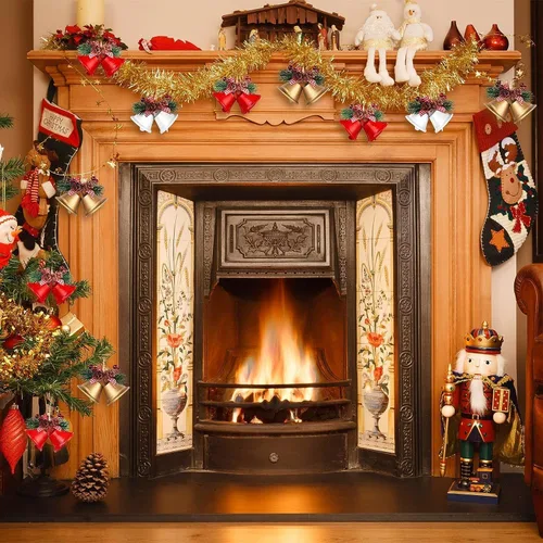 Miniatura 5 de Adorno rojo de campanas de Navidad, adorno colgante de árbol de cascabeles de metal para decoración de Navidad, suministros de fiesta de vacaciones