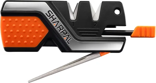 Miniatura 5 de SHARPAL 101N-G - Afilador de cuchillos de bolsillo de cocina, herramienta de supervivencia para campamento con 2 arrancadores de fuego, barra