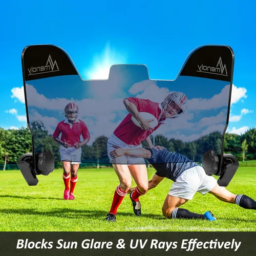 Miniatura 4 de MENOLY Visera de fútbol, visera de casco de fútbol juvenil, resistente a los arañazos, bloqueador UV, visera de protección facial para casco