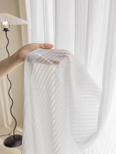 Miniatura 3 de KyMar 1 panel, cortinas traslúcidas blancas filtrantes de luz, con ojales en la parte superior, para ventana, dormitorio, sala de estar, panel
