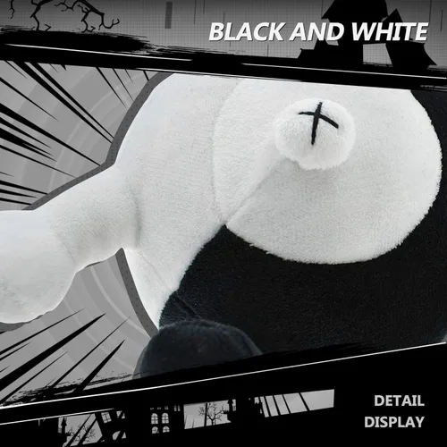 Miniatura 6 de Muñeca Monokuma de anime de oso de peluche, color blanco y negro, para disfraz de cosplay, 9.84 pulgadas, negro
