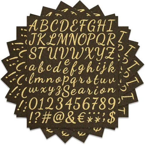 Miniatura 10 de 10 hojas de 840 piezas de vinilo negro autoadhesivas de letras del alfabeto, calcomanías de letras de números para buzón al aire libre, letras negro