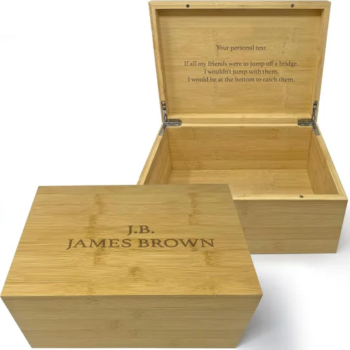 Miniatura 65 de Caja de madera grabada personalizada grande – Caja de recuerdo de madera de acacia con mensaje oculto personalizado, cajas de memoria de nogal