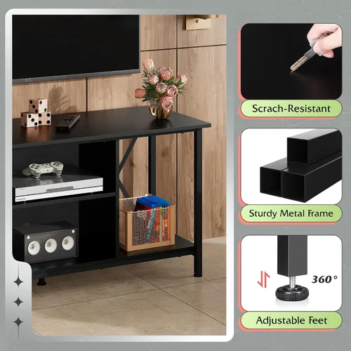 Miniatura 6 de WLIVE Soporte de TV industrial para TV de hasta 45 pulgadas, centro de entretenimiento con marco de metal resistente, consola multimedia compacta